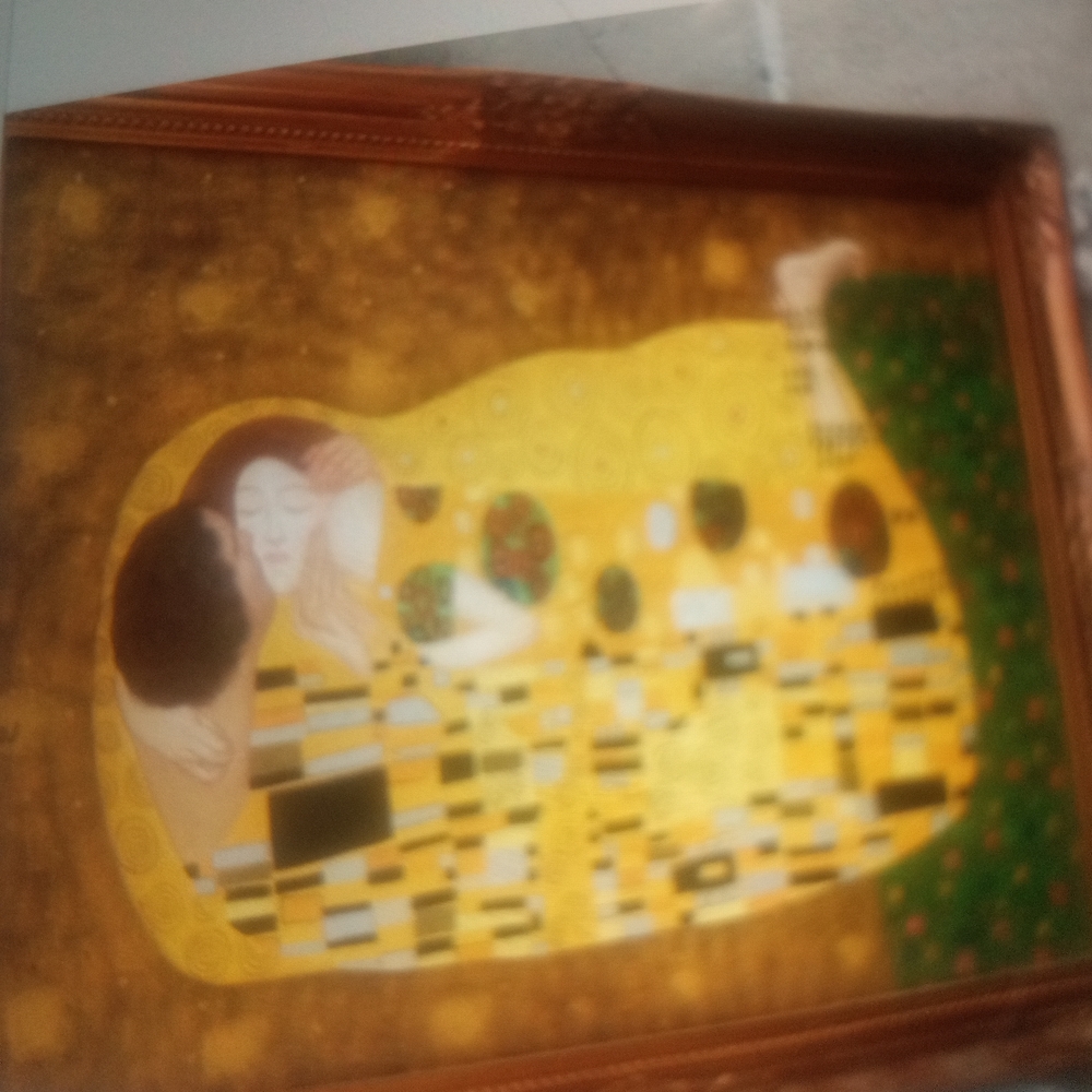 Framed Art Print with Gold and Brown Tones